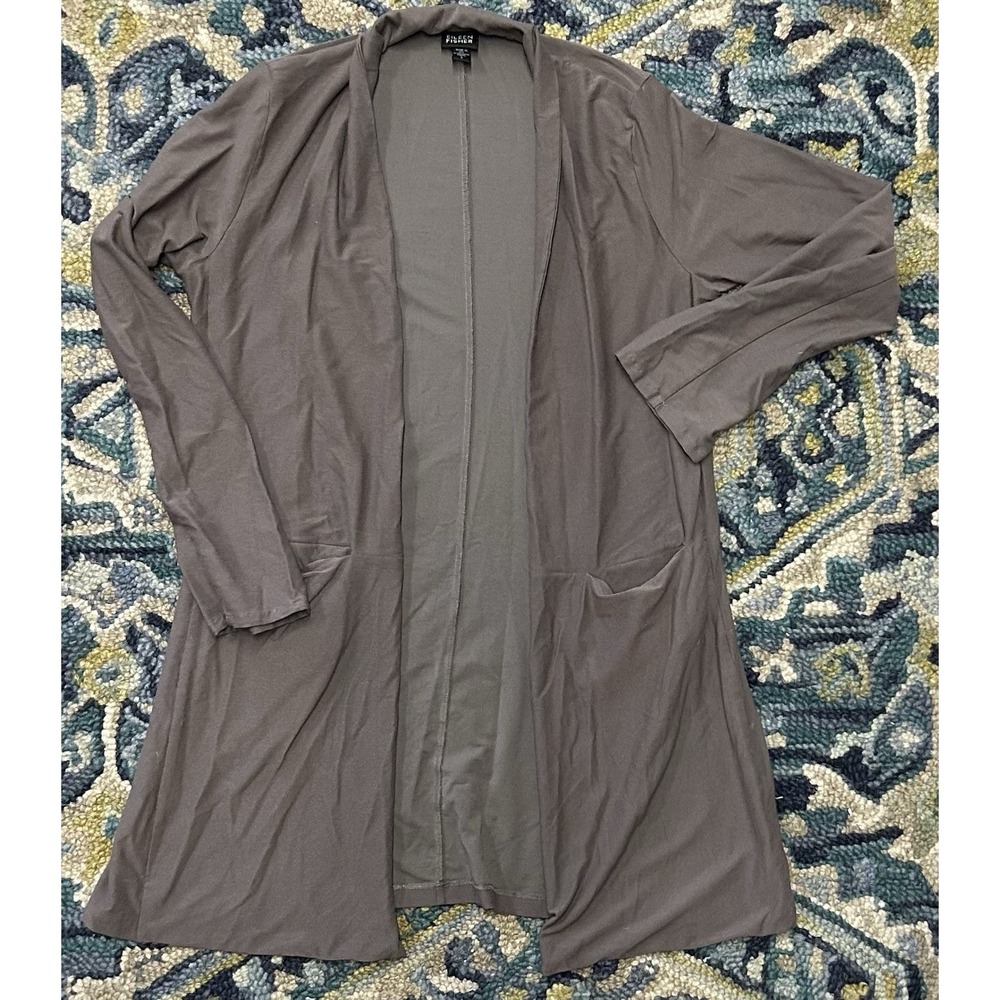 Eileen Fisher Serno Kimono Jacket Relaxed Chore Coat Open Cardigan Size Small